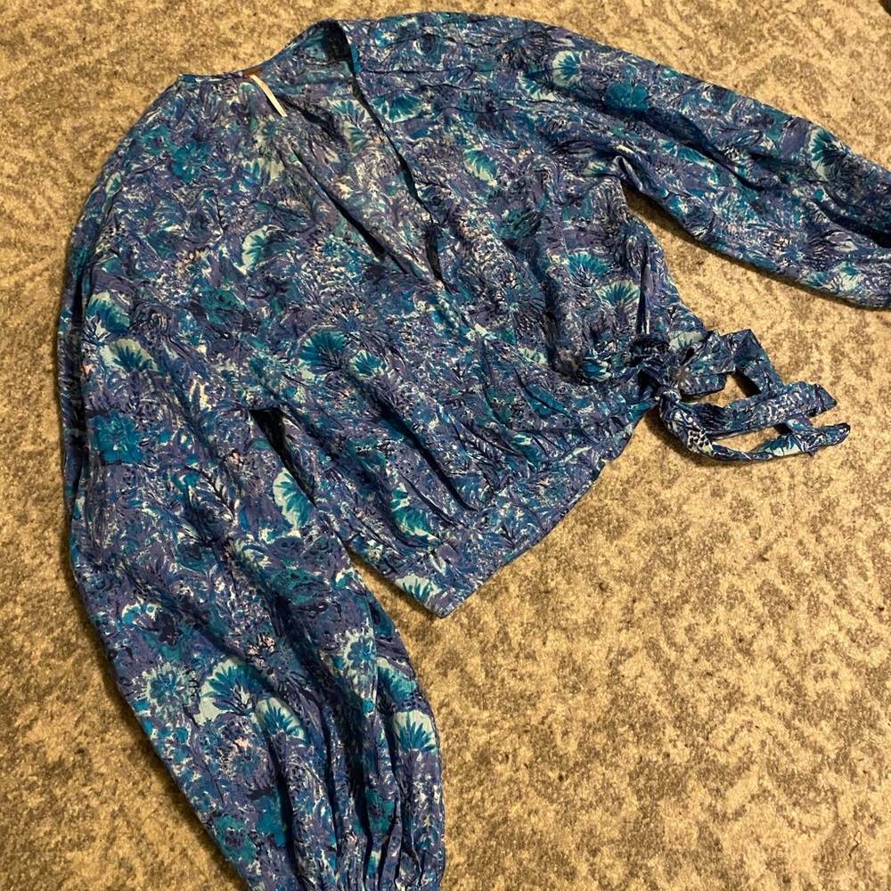 Free People Floral Patterned Blouse Sz M